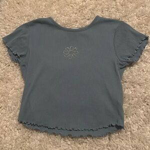 Derek Heart cropped ribbed shirt